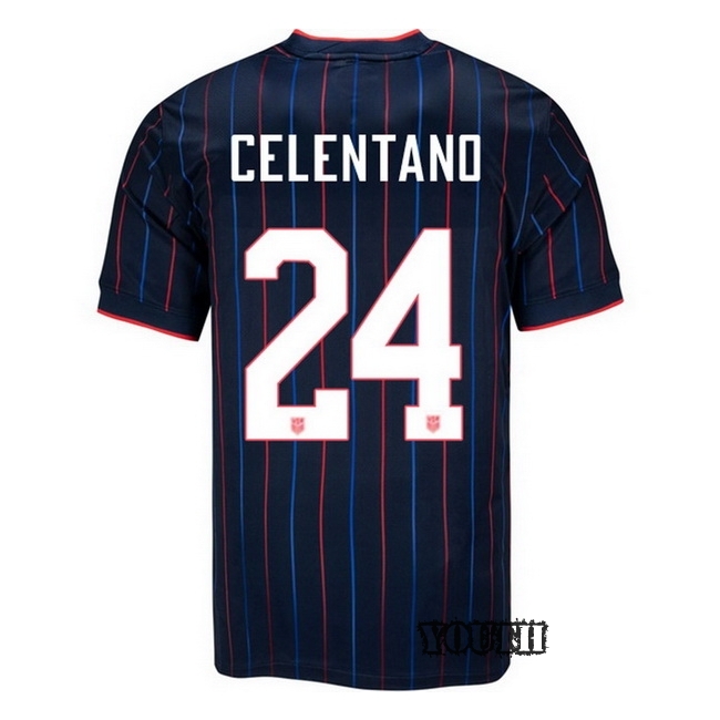 USA 2025 Roman Celentano Away Youth Soccer Jersey