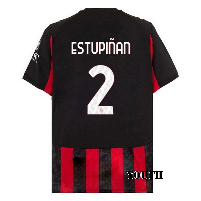 2025/26 Pervis Estupinan #2 Home Youth Soccer Jersey