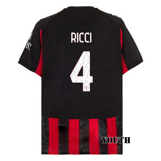 2025/26 Samuele Ricci #4 Home Youth Soccer Jersey