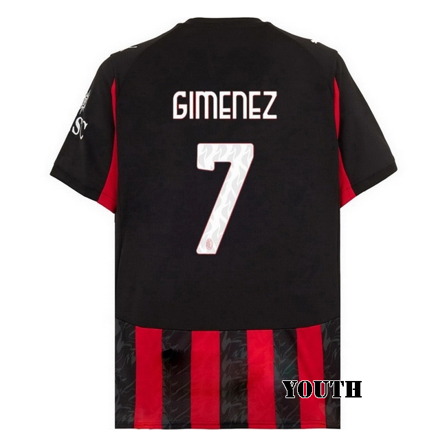 2025/26 Santiago Gimenez #7 Home Youth Soccer Jersey