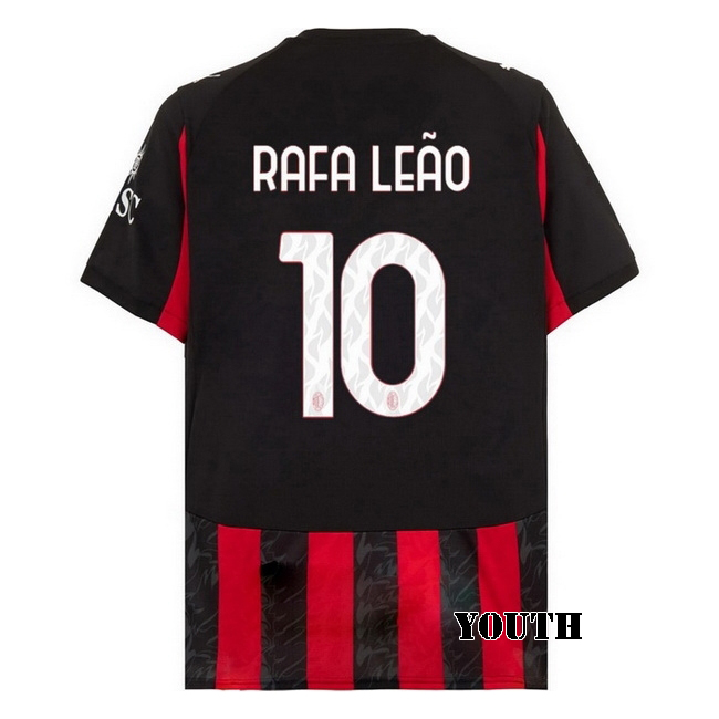 2025/26 Rafael Leao #10 Home Youth Soccer Jersey