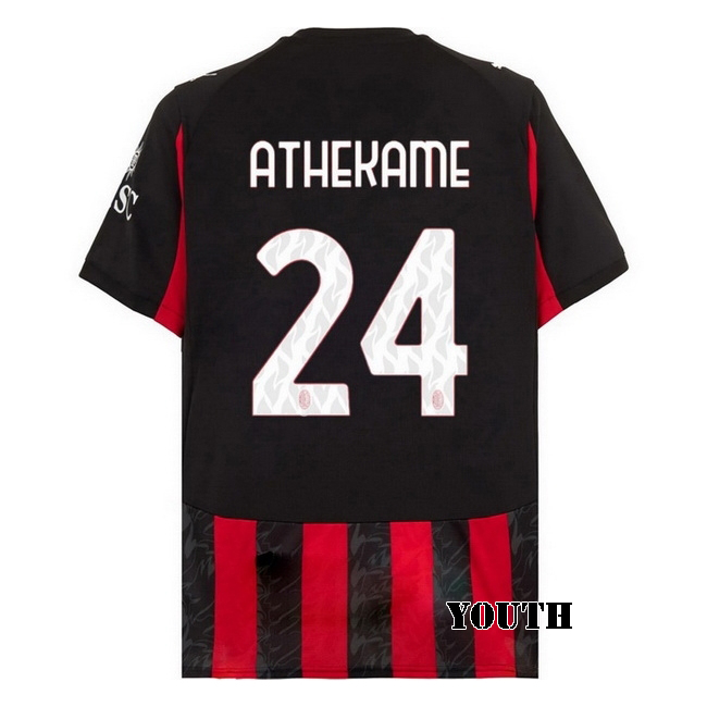 2025/26 Zachary Athekame #24 Home Youth Soccer Jersey