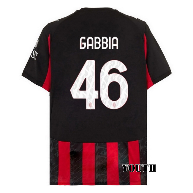 2025/26 Matteo Gabbia #46 Home Youth Soccer Jersey