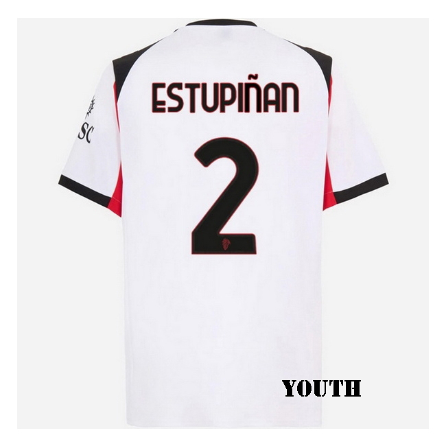 2025/26 Pervis Estupinan #2 Away Youth Soccer Jersey