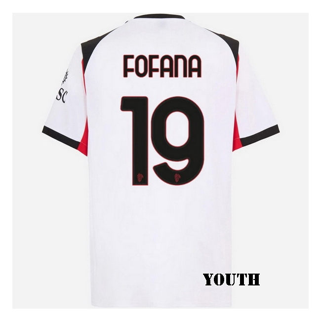 2025/26 Youssouf Fofana #19 Away Youth Soccer Jersey