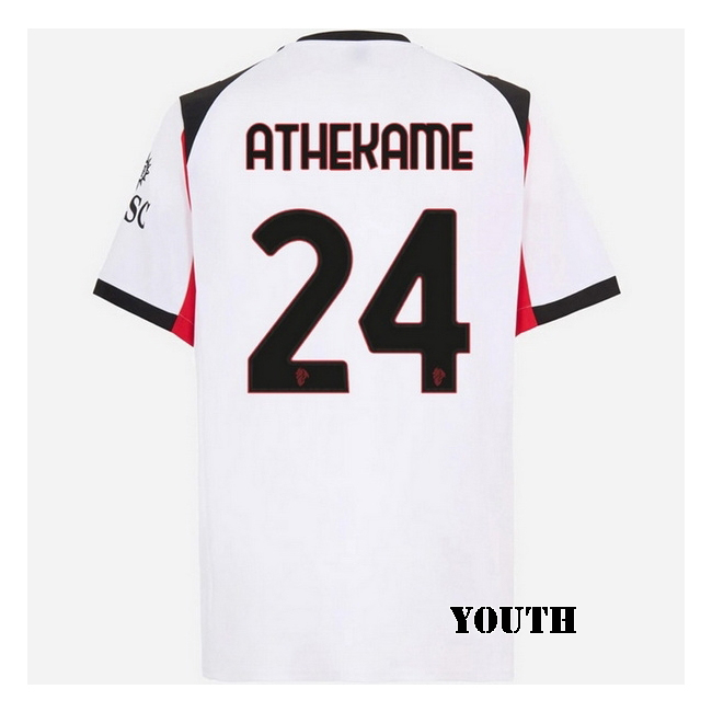 2025/26 Zachary Athekame #24 Away Youth Soccer Jersey