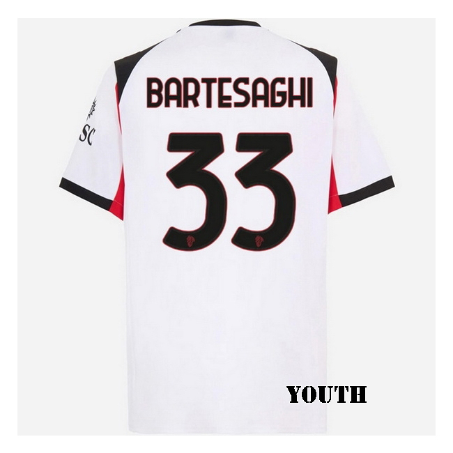 2025/26 Davide Bartesaghi #33 Away Youth Soccer Jersey