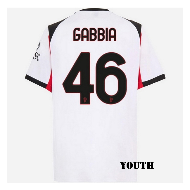 2025/26 Matteo Gabbia #46 Away Youth Soccer Jersey