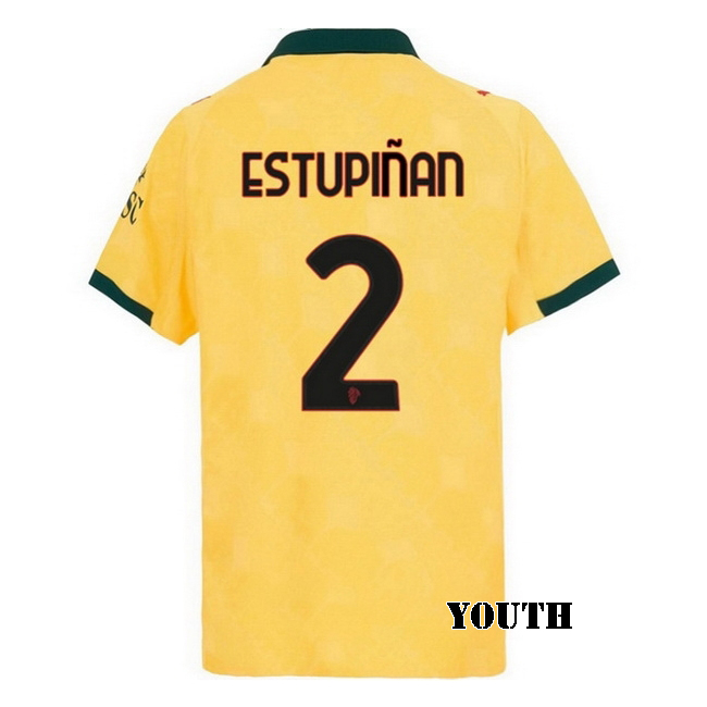 2025/26 Pervis Estupinan #2 Third Youth Soccer Jersey