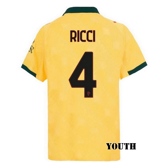 2025/26 Samuele Ricci #4 Third Youth Soccer Jersey