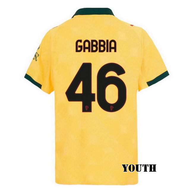 2025/26 Matteo Gabbia #46 Third Youth Soccer Jersey