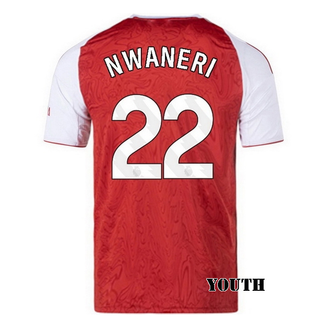 2025/26 Ethan Nwaneri #22 Home Youth Soccer Jersey