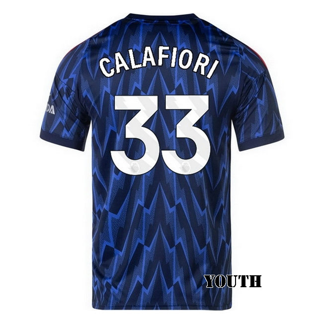 2025/26 Riccardo Calafiori #33 Away Youth Soccer Jersey
