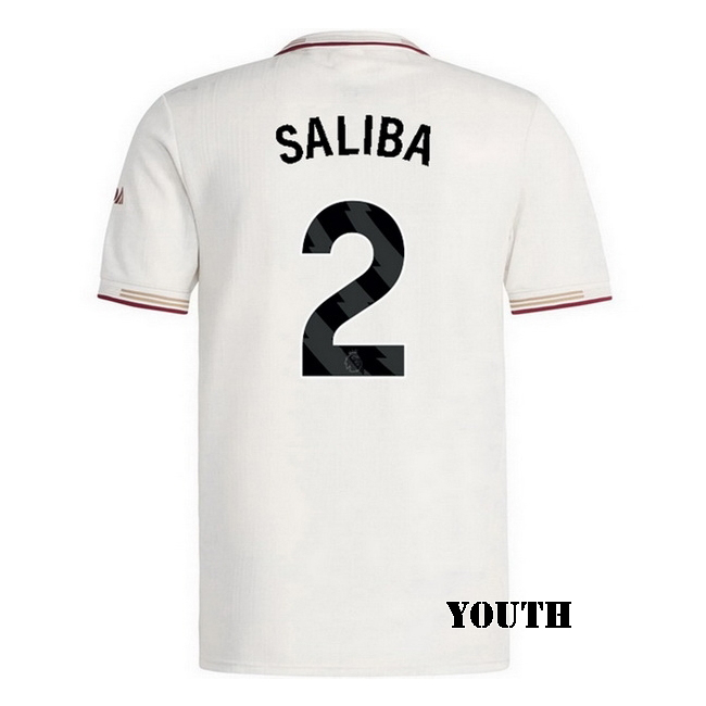 2025/26 William Saliba #2 Third Youth Soccer Jersey