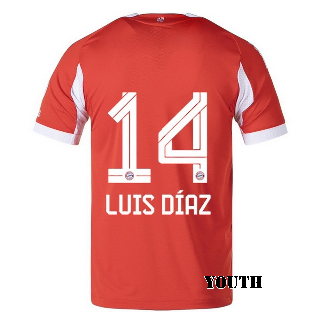 2025/26 Luis Diaz #14 Home Youth Soccer Jersey