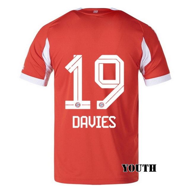 2025/26 Alphonso Davies #19 Home Youth Soccer Jersey