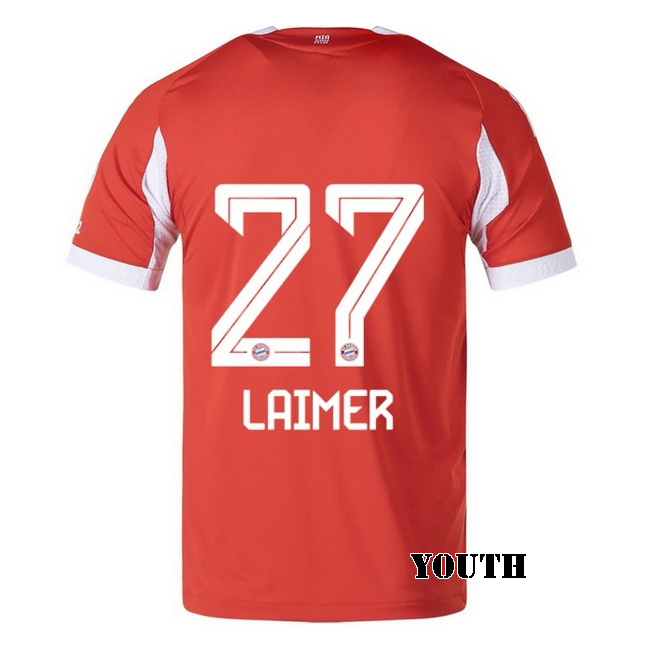 2025/26 Konrad Laimer #27 Home Youth Soccer Jersey