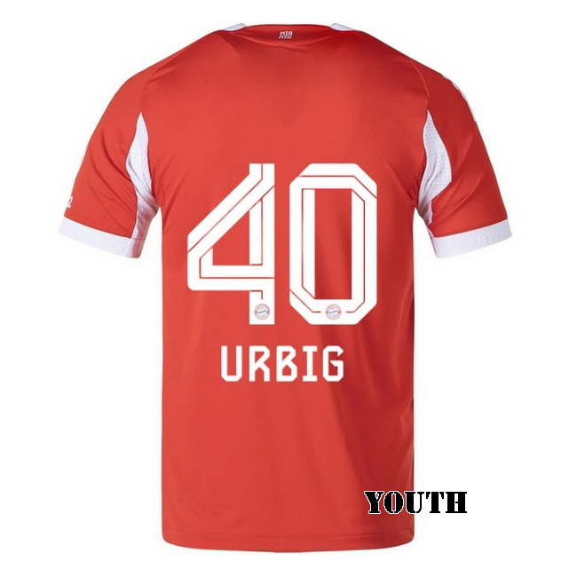 2025/26 Jonas Urbig #40 Home Youth Soccer Jersey