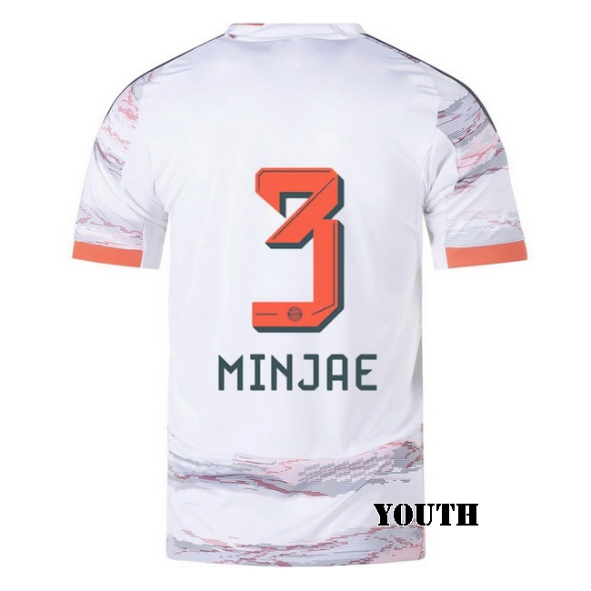 2025/26 Min-jae Kim #3 Away Youth Soccer Jersey