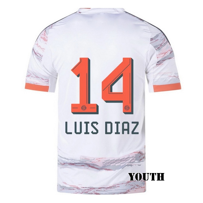 2025/26 Luis Diaz #14 Away Youth Soccer Jersey