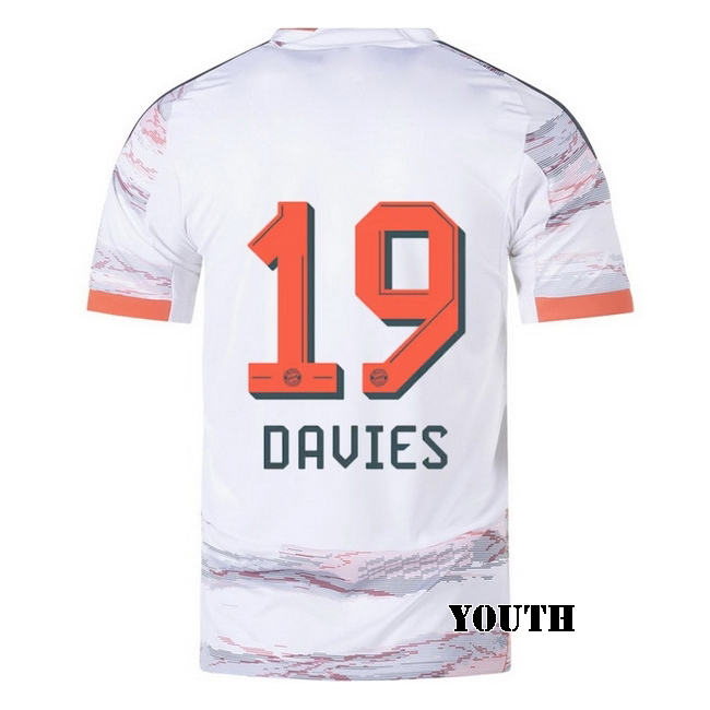 2025/26 Alphonso Davies #19 Away Youth Soccer Jersey