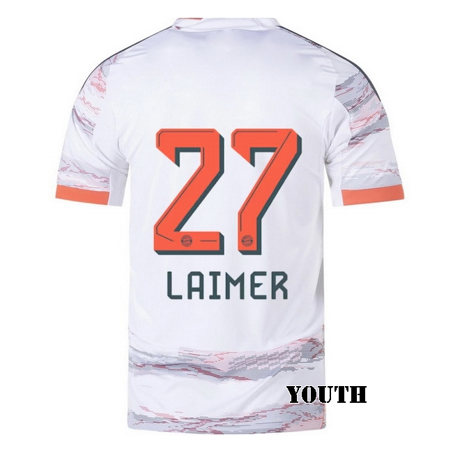 2025/26 Konrad Laimer #27 Away Youth Soccer Jersey