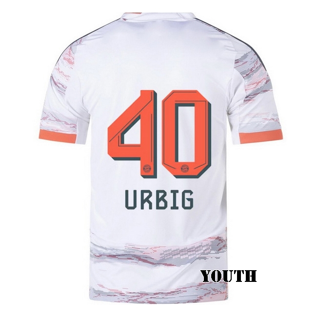 2025/26 Jonas Urbig #40 Away Youth Soccer Jersey