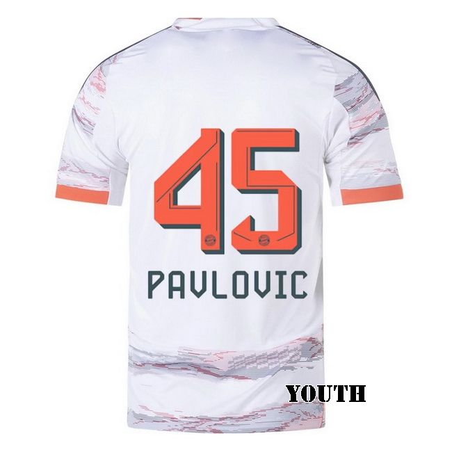 2025/26 Aleksandar Pavlovic #45 Away Youth Soccer Jersey
