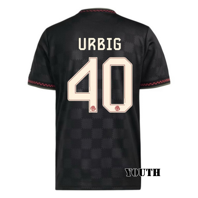 2025/26 Jonas Urbig #40 Third Youth Soccer Jersey