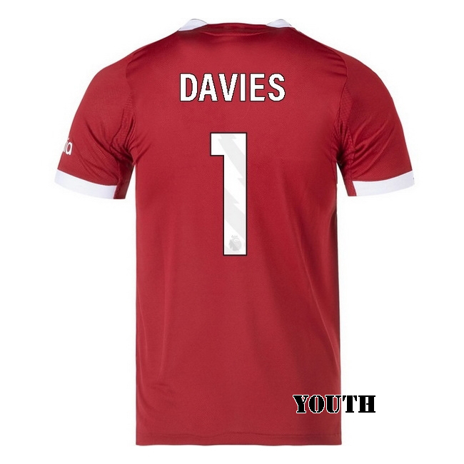 2025/26 Harvey Davies #1 Home Youth Soccer Jersey