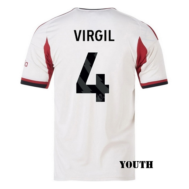 2025/26 Virgil van Dijk #4 Away Youth Soccer Jersey