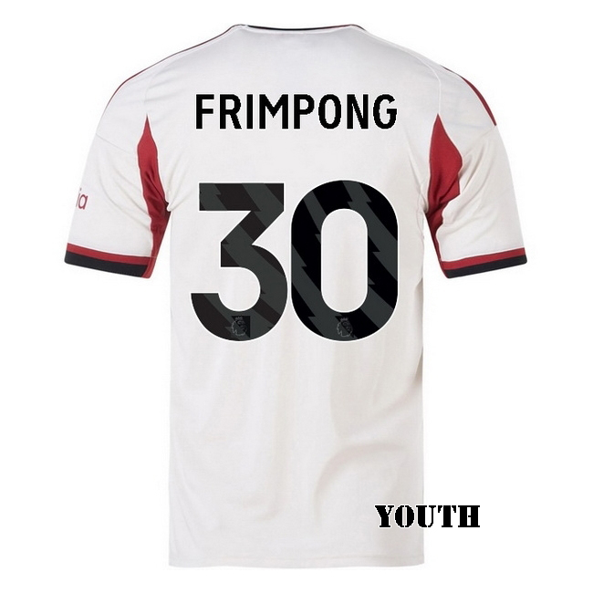 2025/26 Jeremie Frimpong #30 Away Youth Soccer Jersey