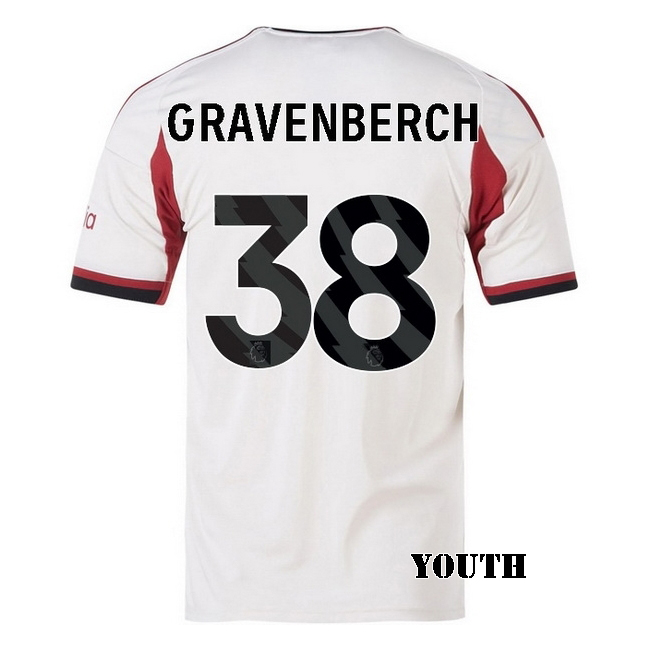 2025/26 Ryan Gravenberch #38 Away Youth Soccer Jersey