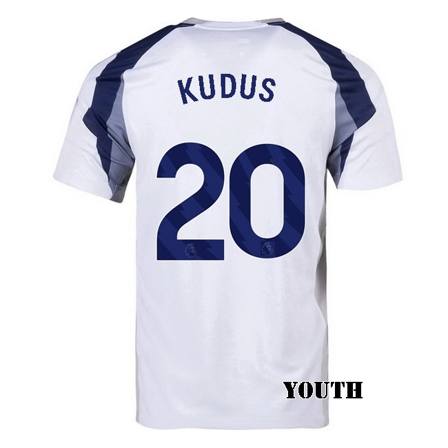 2025/26 Mohammed Kudus #20 Home Youth Soccer Jersey