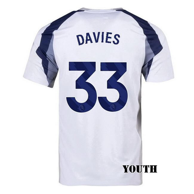 2025/26 Ben Davies #33 Home Youth Soccer Jersey