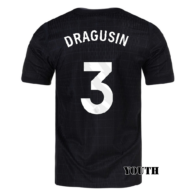 2025/26 Radu Dragusin #3 Away Youth Soccer Jersey