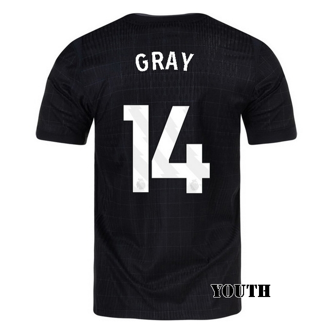 2025/26 Archie Gray #14 Away Youth Soccer Jersey