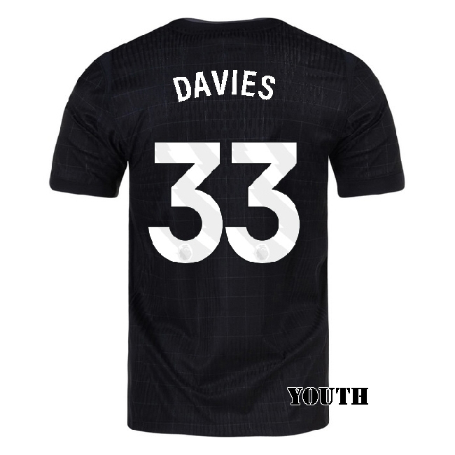 2025/26 Ben Davies #33 Away Youth Soccer Jersey