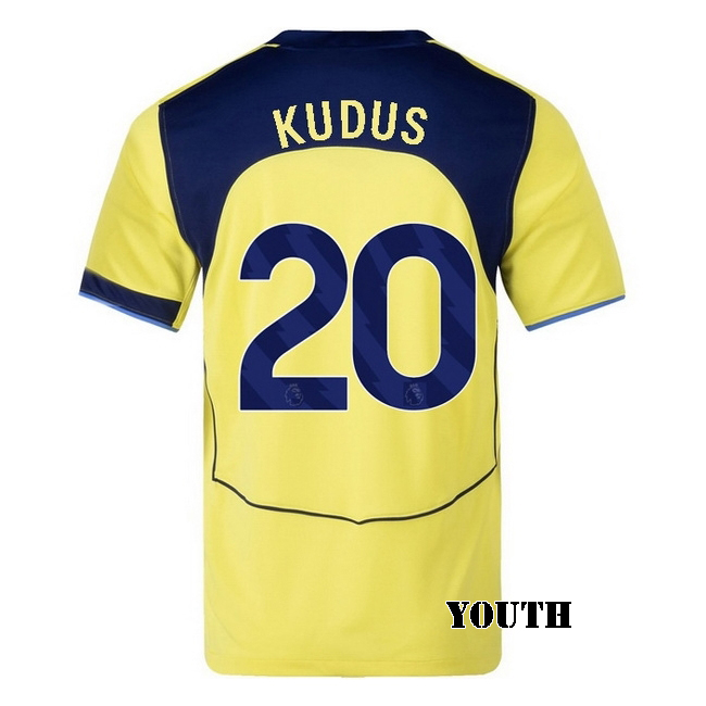 2025/26 Mohammed Kudus #20 Third Youth Soccer Jersey