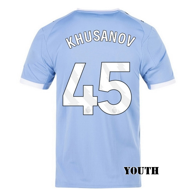 2025/26 Abdukodir Khusanov #45 Home Youth Soccer Jersey