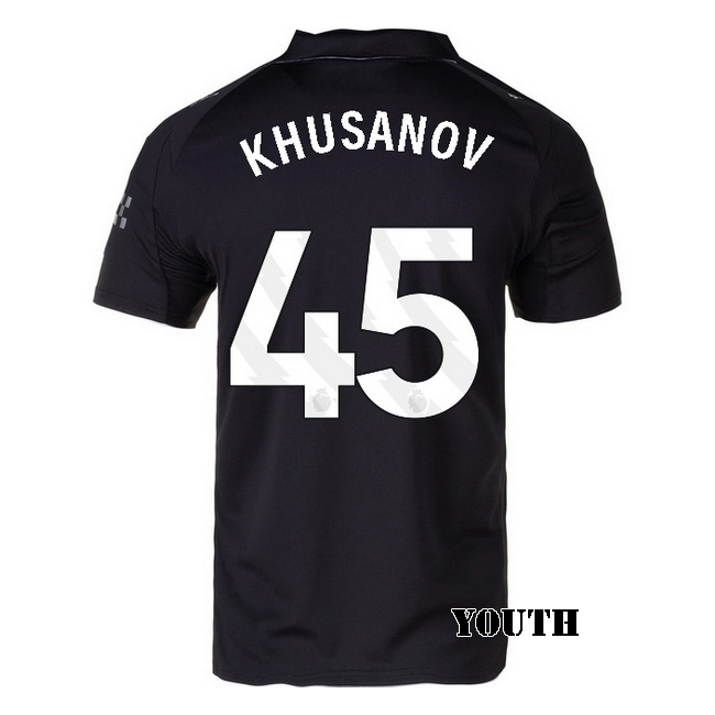 2025/26 Abdukodir Khusanov #45 Away Youth Soccer Jersey