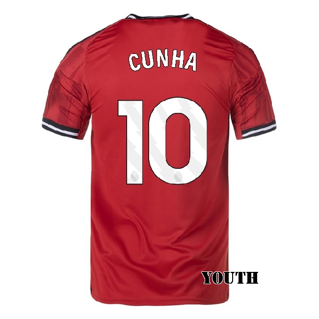 2025/26 Matheus Cunha #10 Home Youth Soccer Jersey