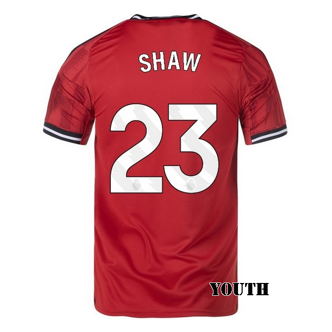 2025/26 Luke Shaw #23 Home Youth Soccer Jersey