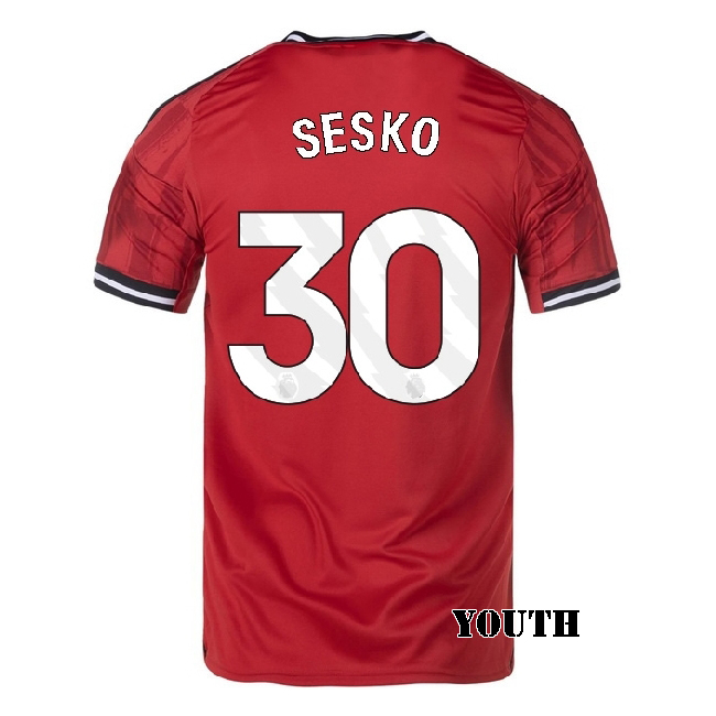 2025/26 Benjamin Sesko #30 Home Youth Soccer Jersey