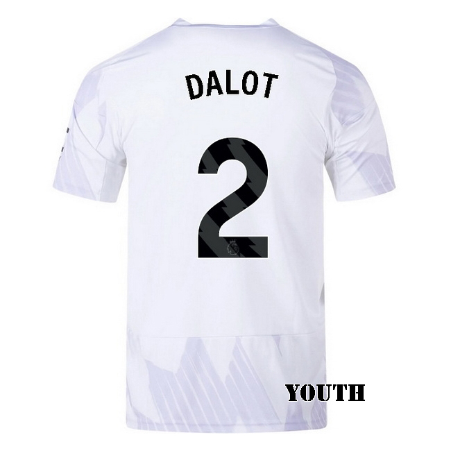 2025/26 Diogo Dalot #2 Away Youth Soccer Jersey