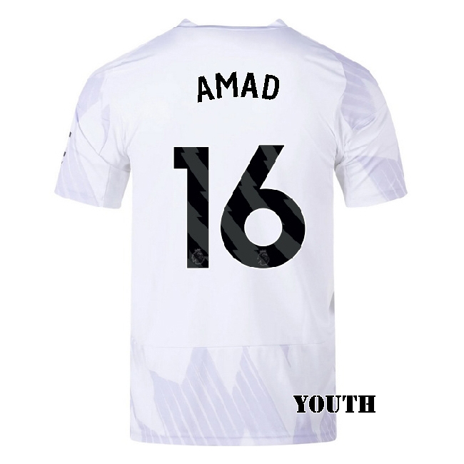 2025/26 Amad Diallo #16 Away Youth Soccer Jersey