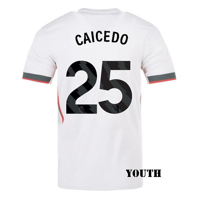 2025/26 Moises Caicedo #25 Away Youth Soccer Jersey