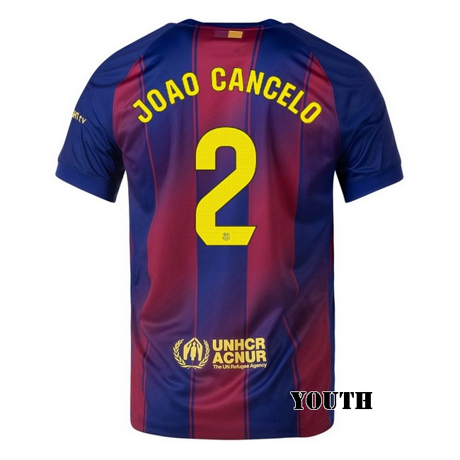 2025/26 Joao Cancelo #2 Home Youth Soccer Jersey