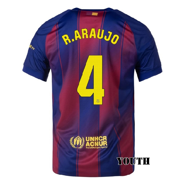 2025/26 Ronald Araujo #4 Home Youth Soccer Jersey