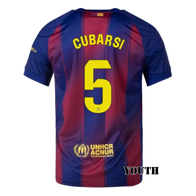 2025/26 Pau Cubarsi #5 Home Youth Soccer Jersey